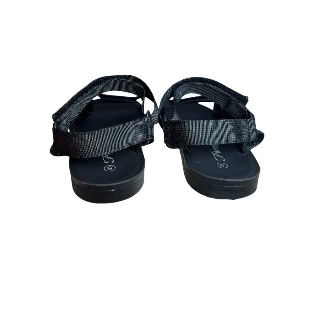 Forever Link Outdoor-21 Black Adjustable Sport Sandals Gorpcore New Box Size 5
